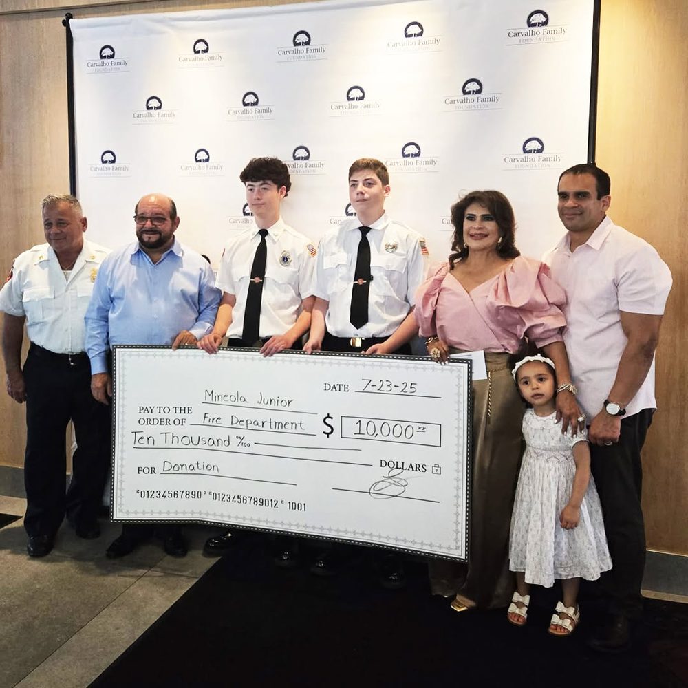 $10,000 donation to the Mineola Junior Fire Department